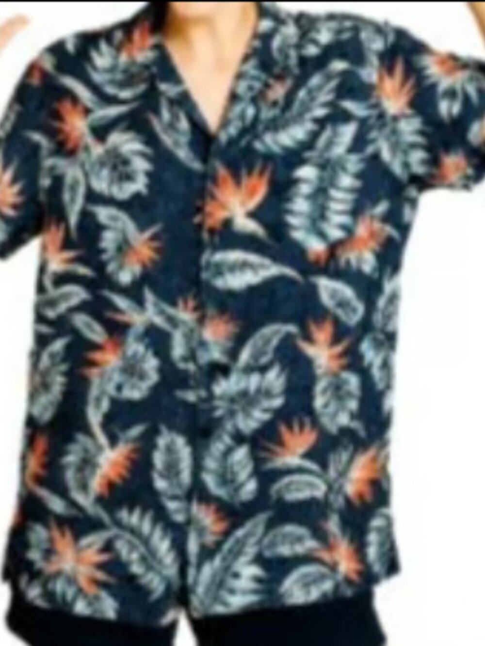 Molokai 100% Cotton Floral Button Down Top Colorful Hawiian Blouse Short Sleeves